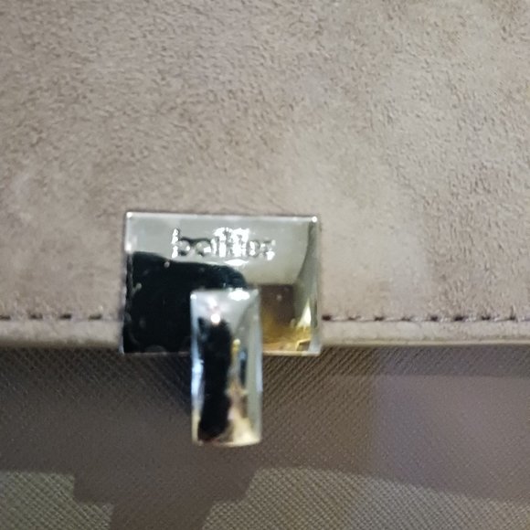 BOTKIER LENNOX Saffiano leather suede gunmetal crossbody bag chic - Picture 6 of 10